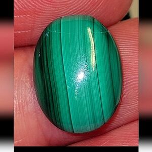 11ct Malachite Oval cut Natural Polished gemstone crystal